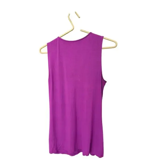 WHBM Purple Sleeveless V‑Neck Circle Detail Stretch Top Women’s S EUC - Picture 5 of 8